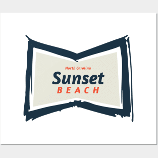 Sunset Beach, NC Summertime Vacationing Bowtie Sign Posters and Art